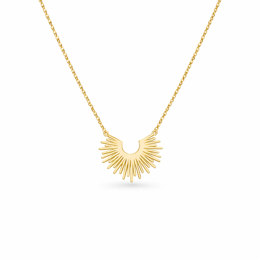 Collier demi-soleil minimaliste acier inoxydable